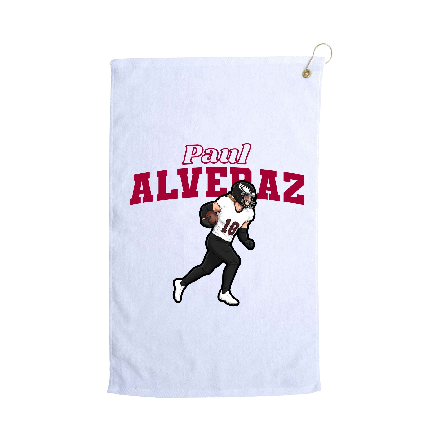 Golf Towel — Name Arch in White