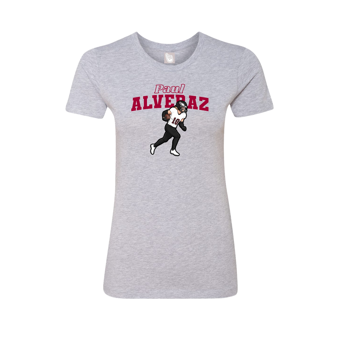 Fitted Women's Tee — Name Arch in Grey