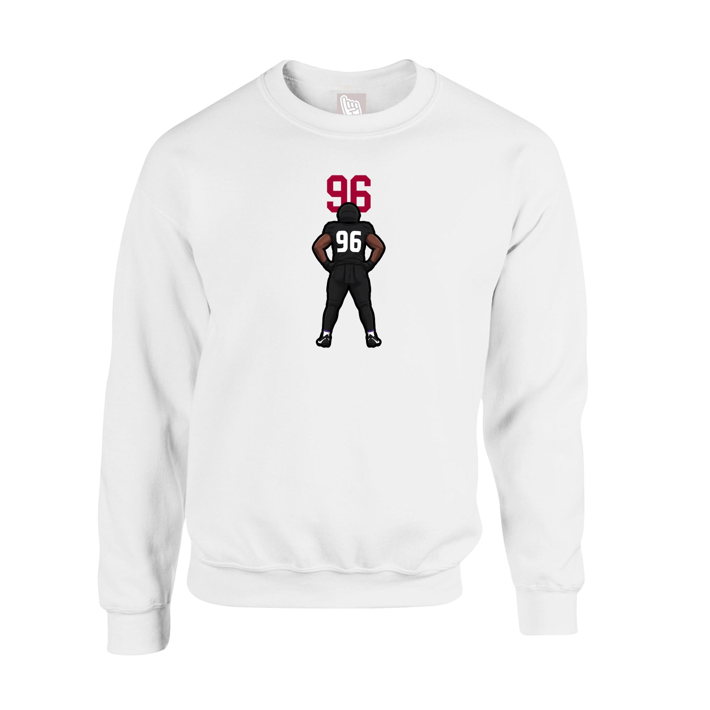 Fleece Crew — Number Top in White