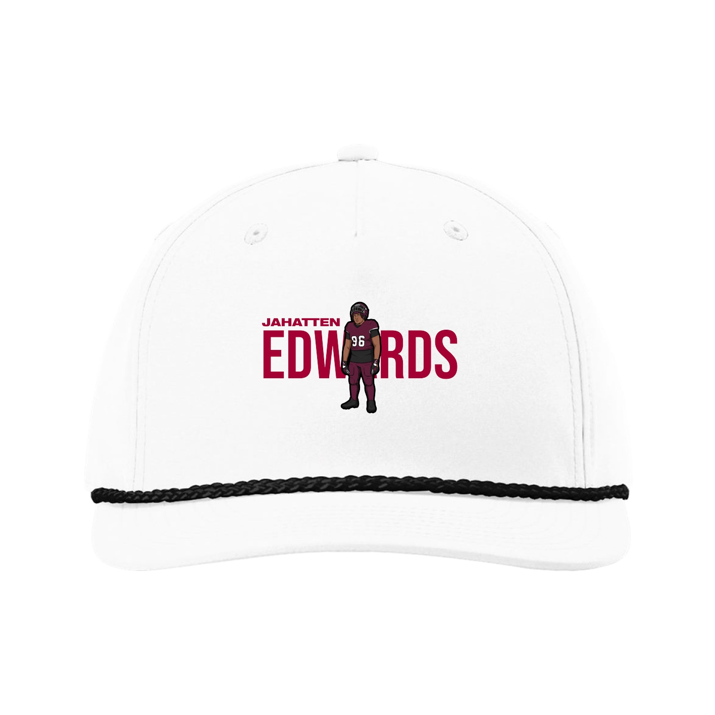 Five-Panel Classic Rope Cap — Player Name in White