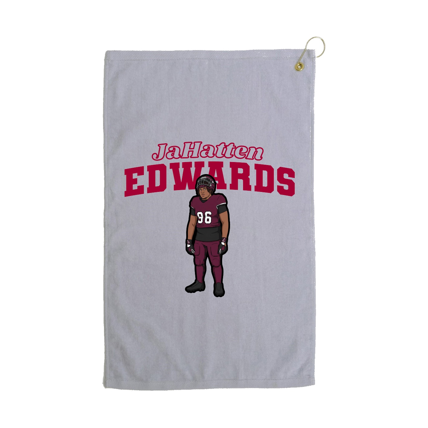 Golf Towel — Name Arch in Grey