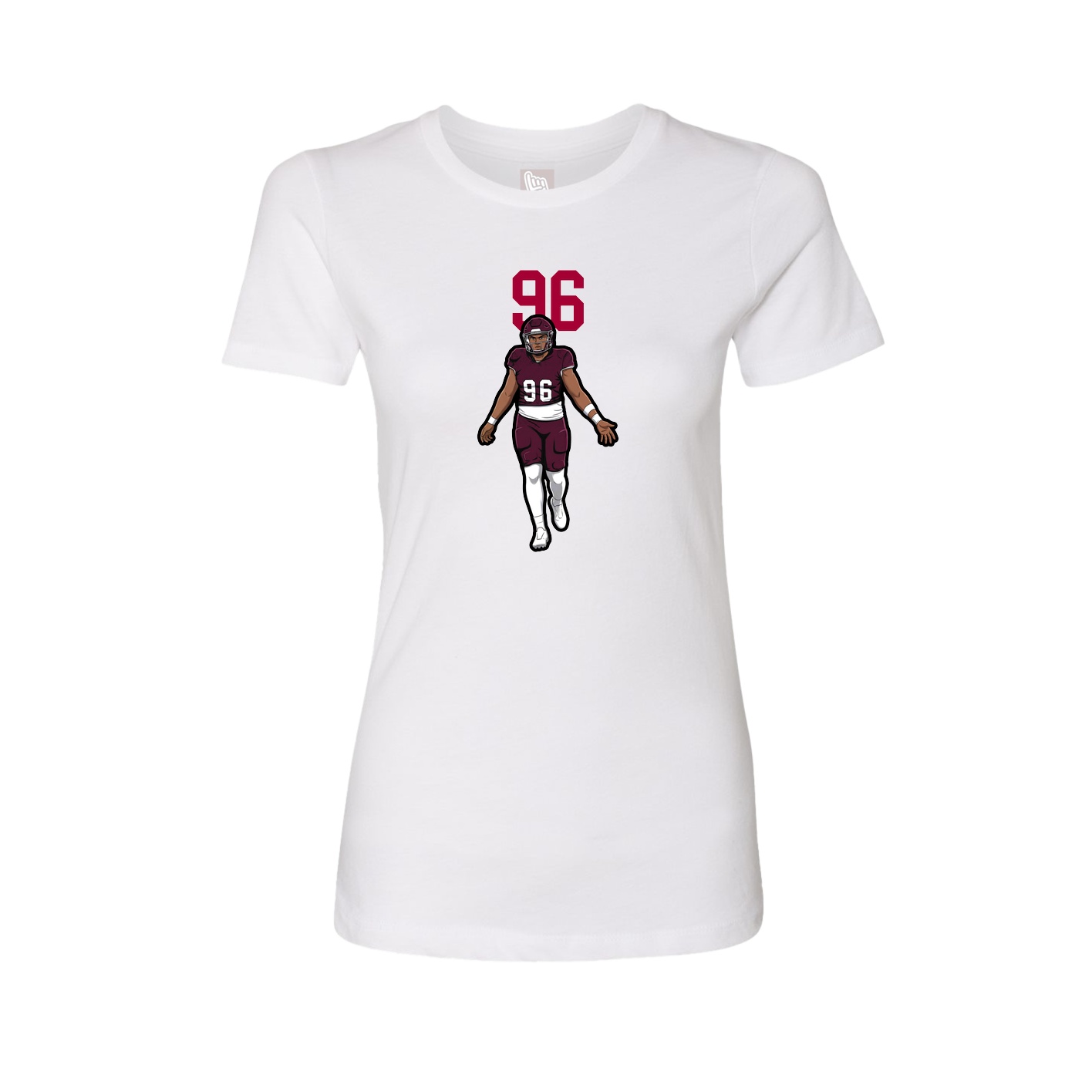 Fitted Women's Tee — Number Top in White