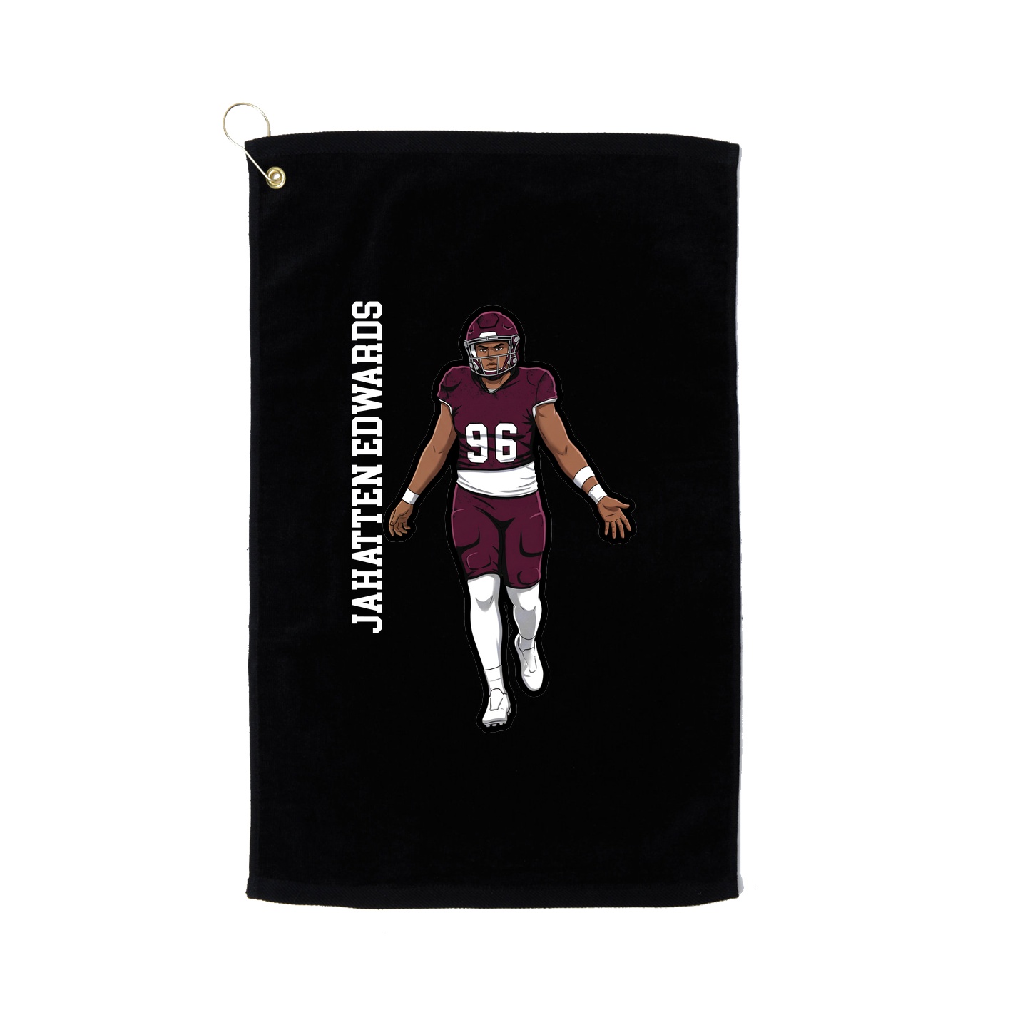Golf Towel — Name Vertical in Black