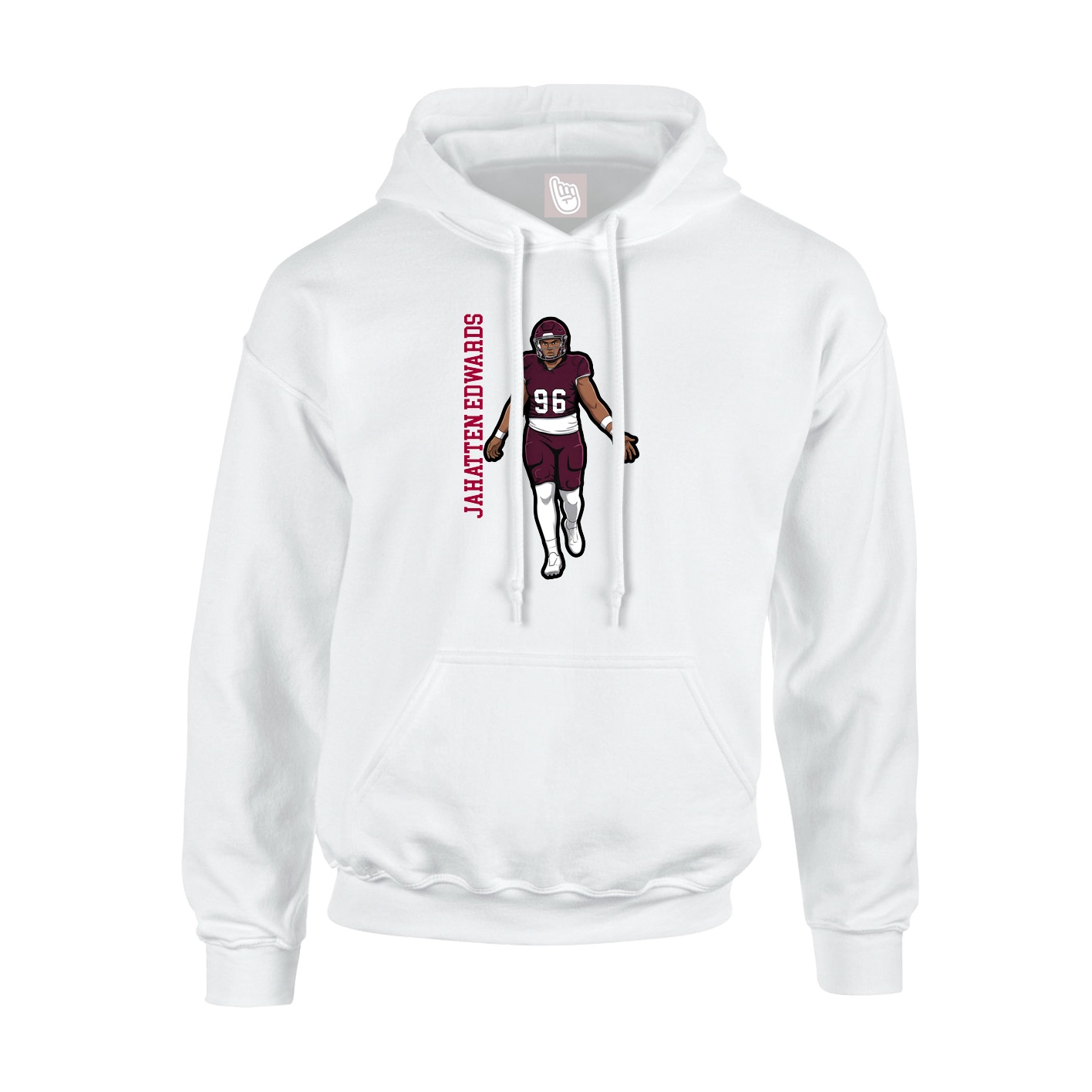 Youth Hoodie — Name Vertical in White
