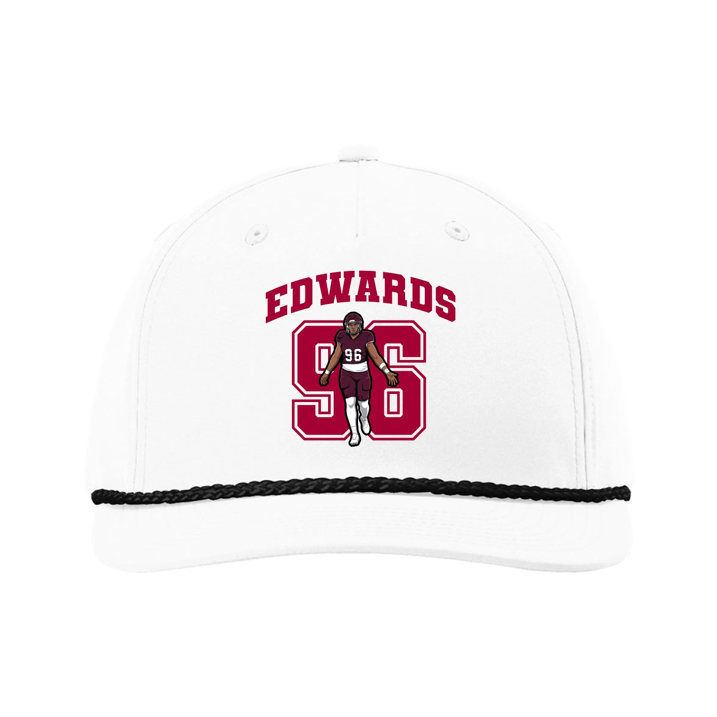 Five-Panel Classic Rope Cap — Number in White