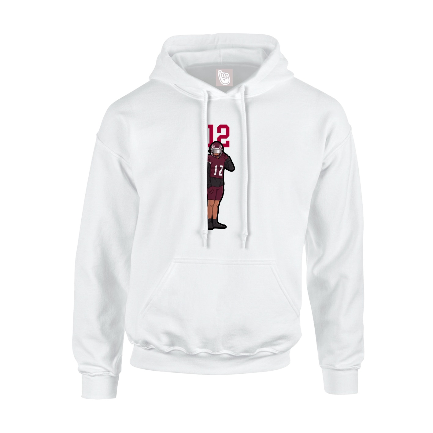 Youth Hoodie — Number Top in White