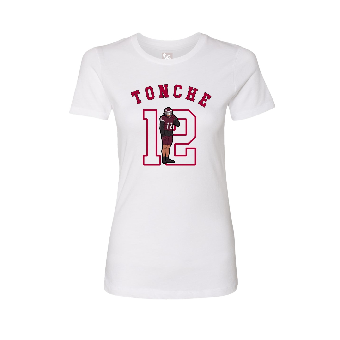 Fitted Women's Tee — Shirsey Arch in White