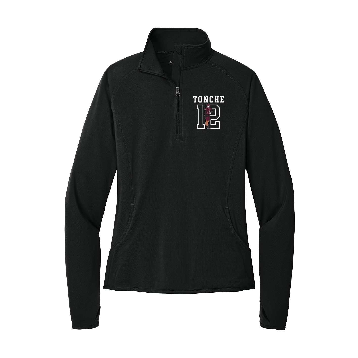 Women's Q-Zip Pullover — Shirsey in Black