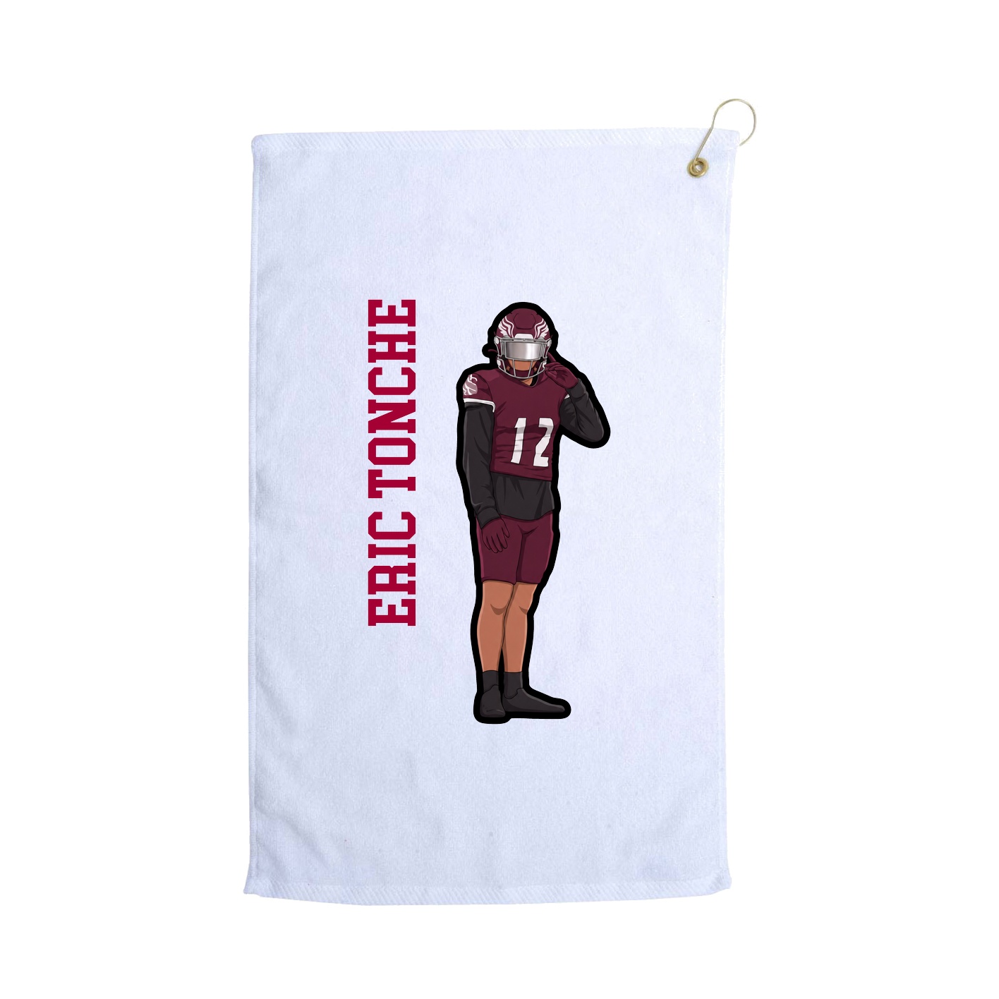 Golf Towel — Name Vertical in White