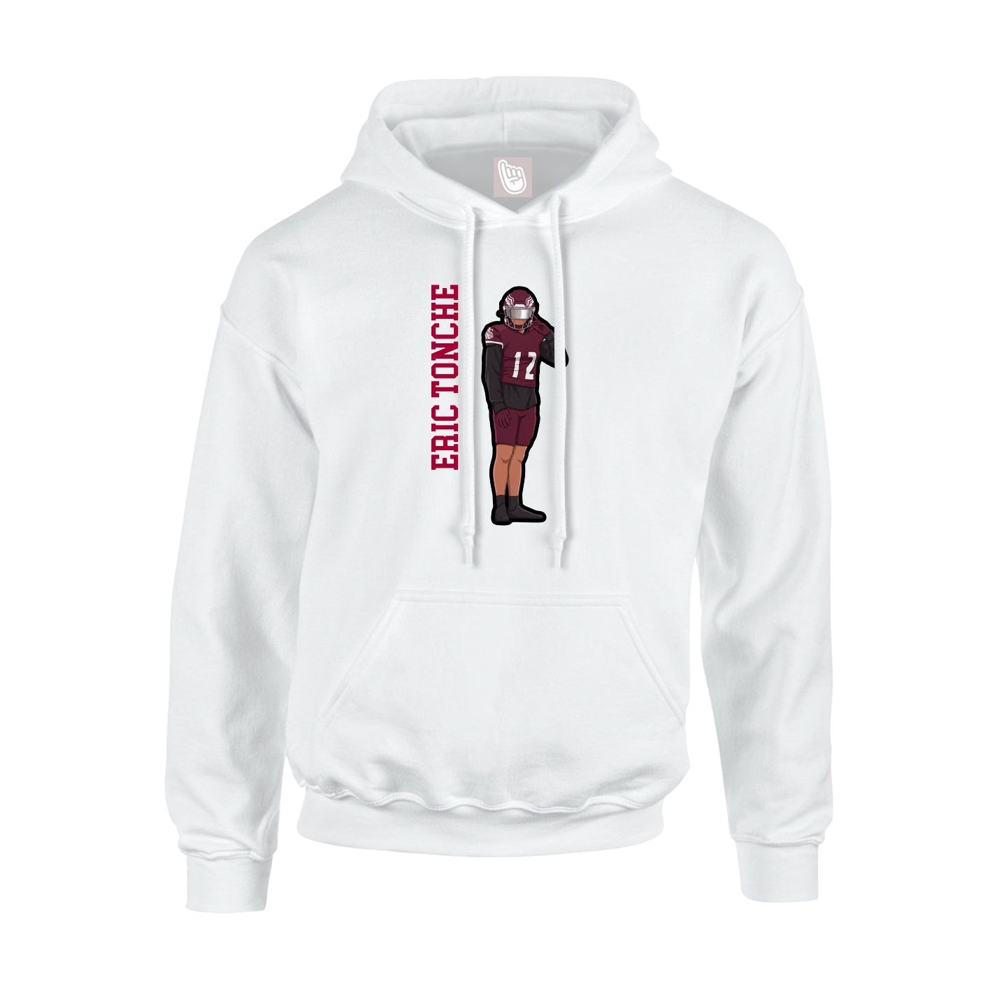 Youth Hoodie — Name Vertical in White