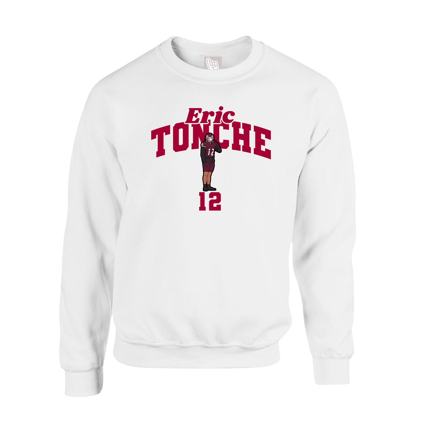 Fleece Crew — Signature Arch in White
