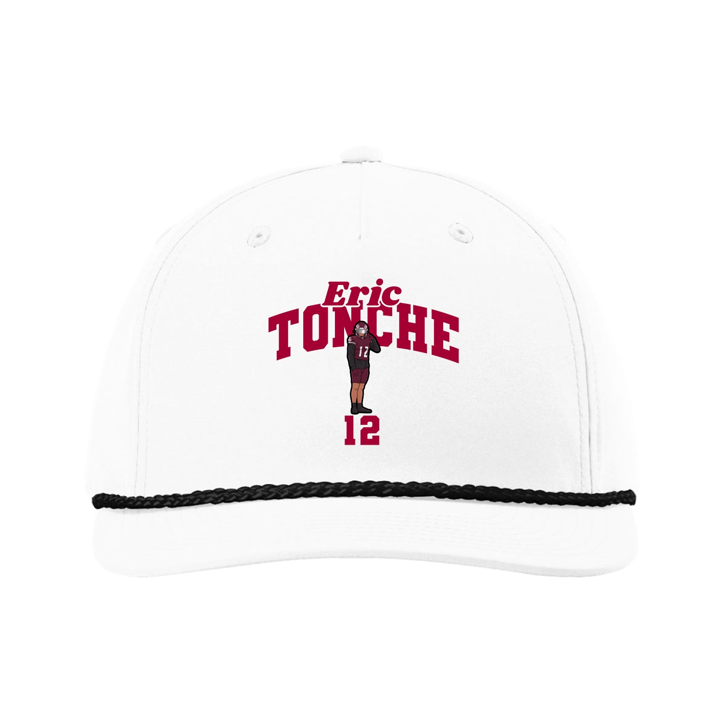Five-Panel Classic Rope Cap — Signature Arch in White