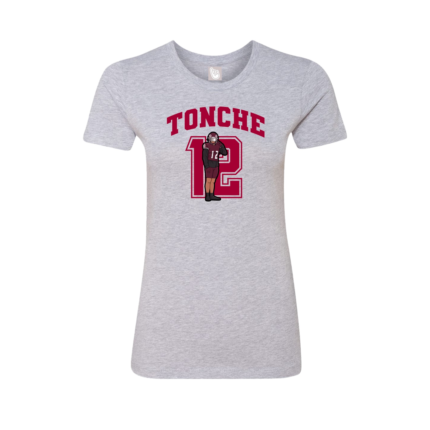 Fitted Women's Tee — Number in Grey