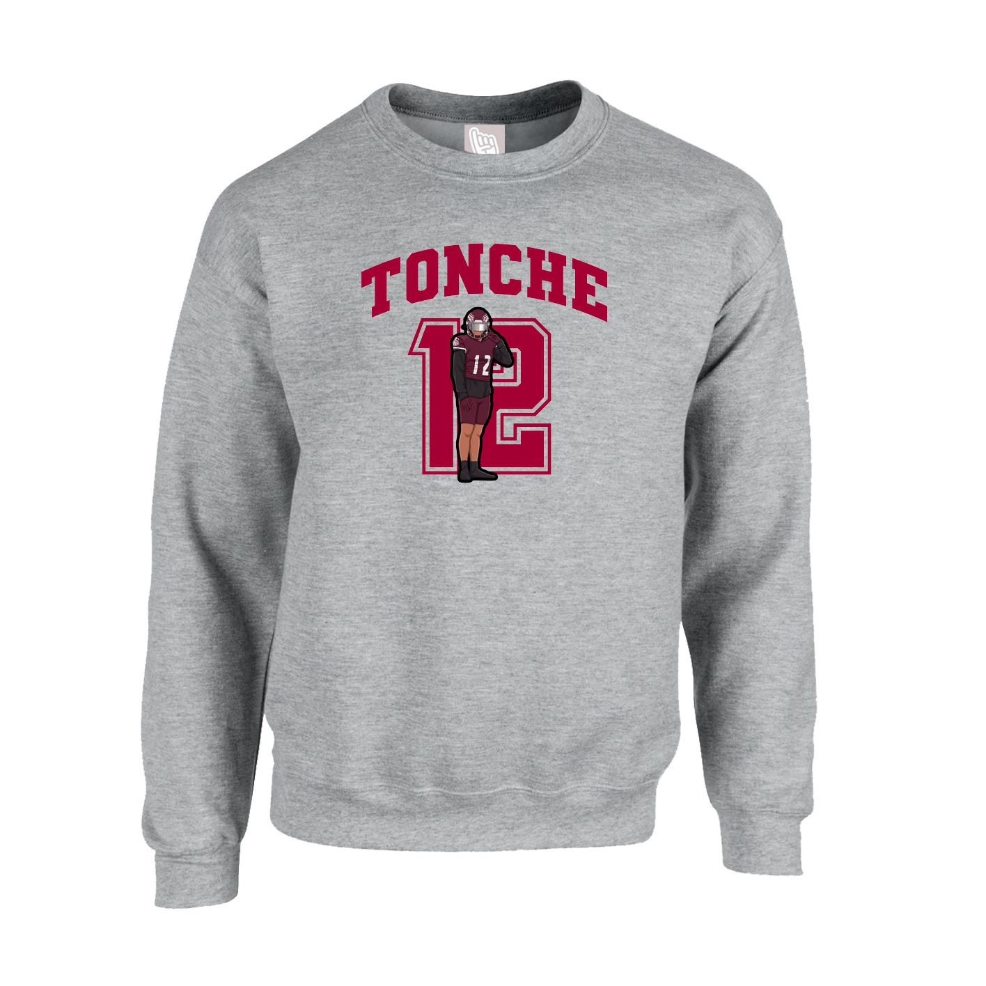 Fleece Crew — Number in Grey