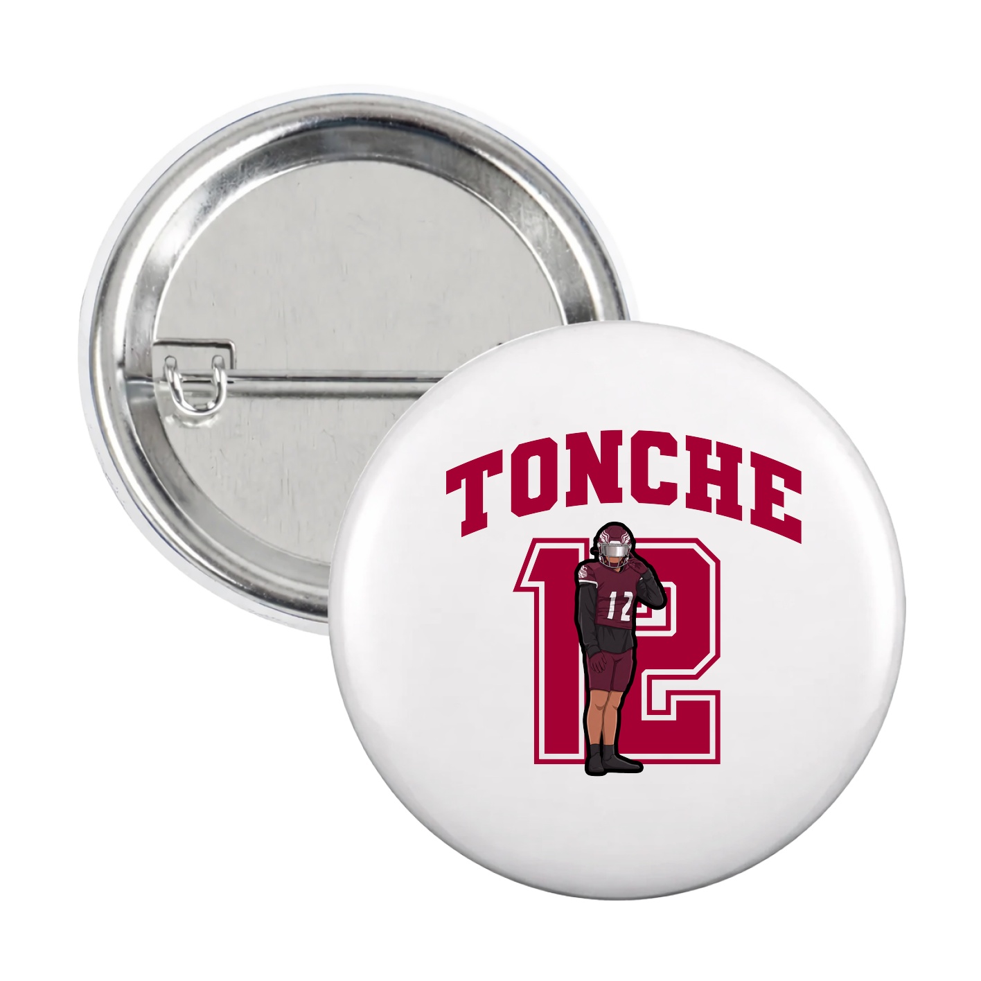 Game Day Button — Number in White