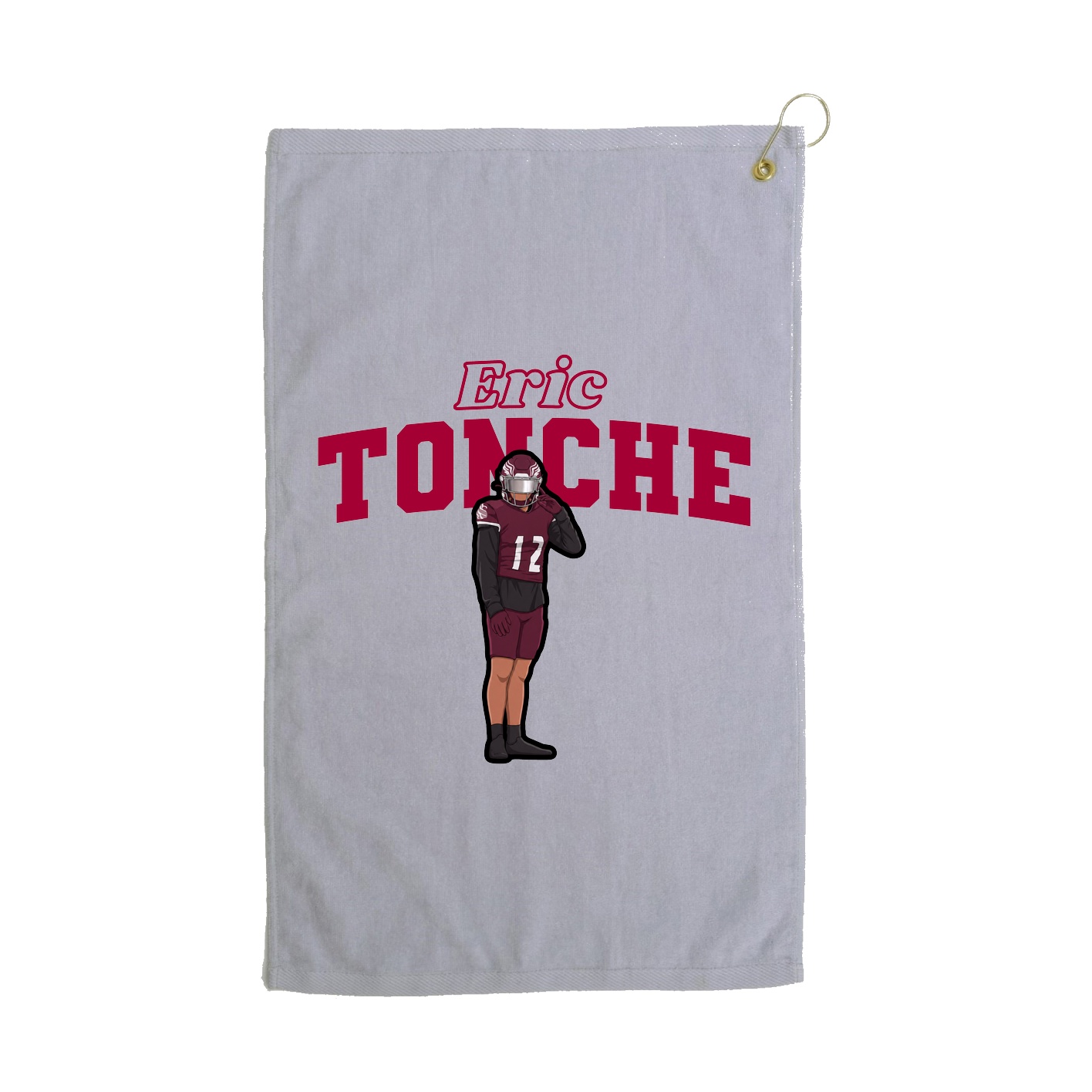 Golf Towel — Name Arch in Grey