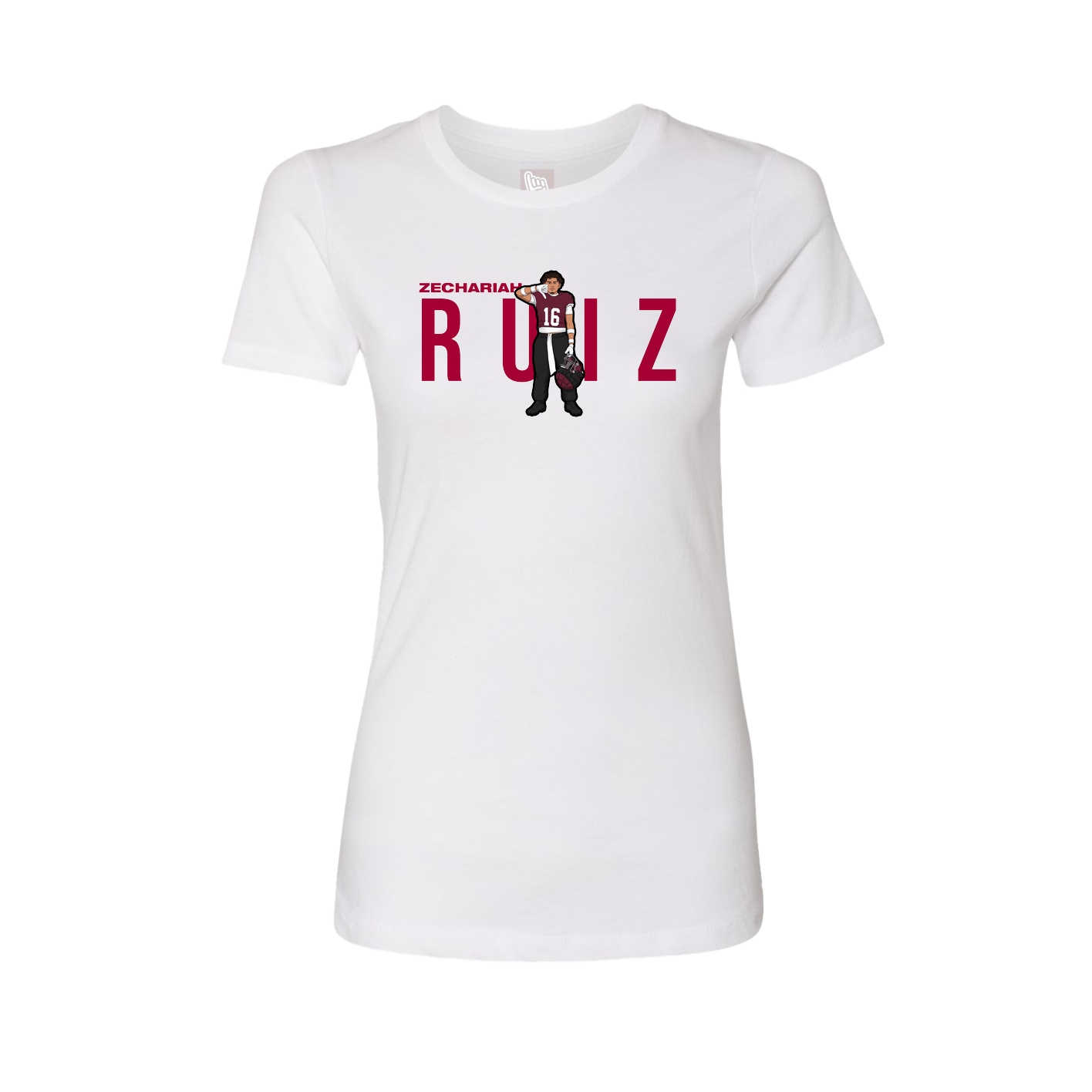 Fitted Women's Tee — Player Name in White