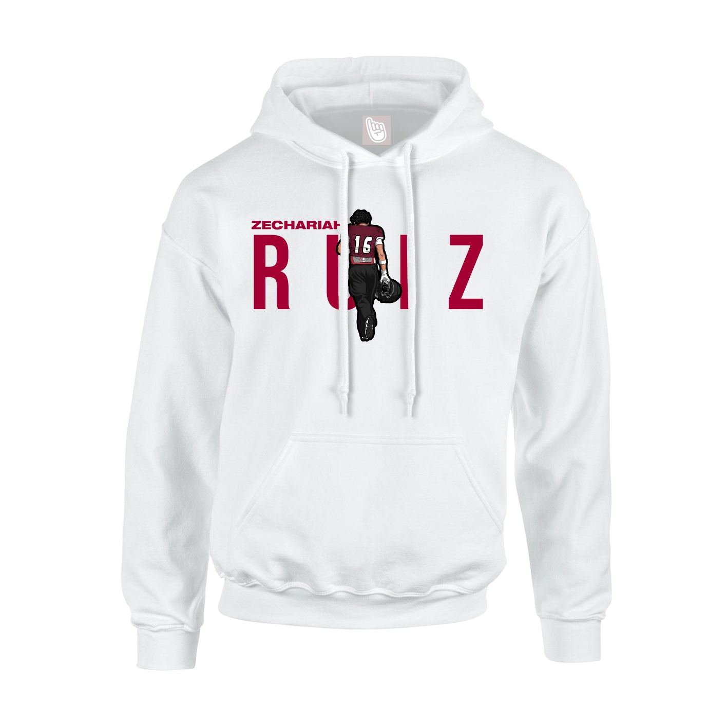 Youth Hoodie — Player Name in White