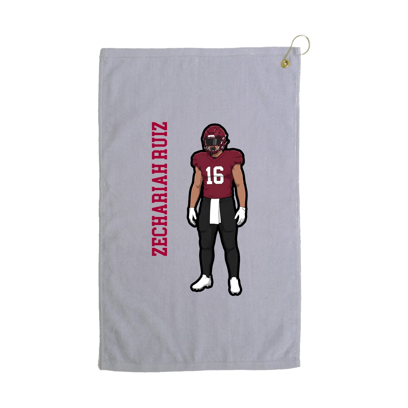 Golf Towel — Name Vertical in Grey