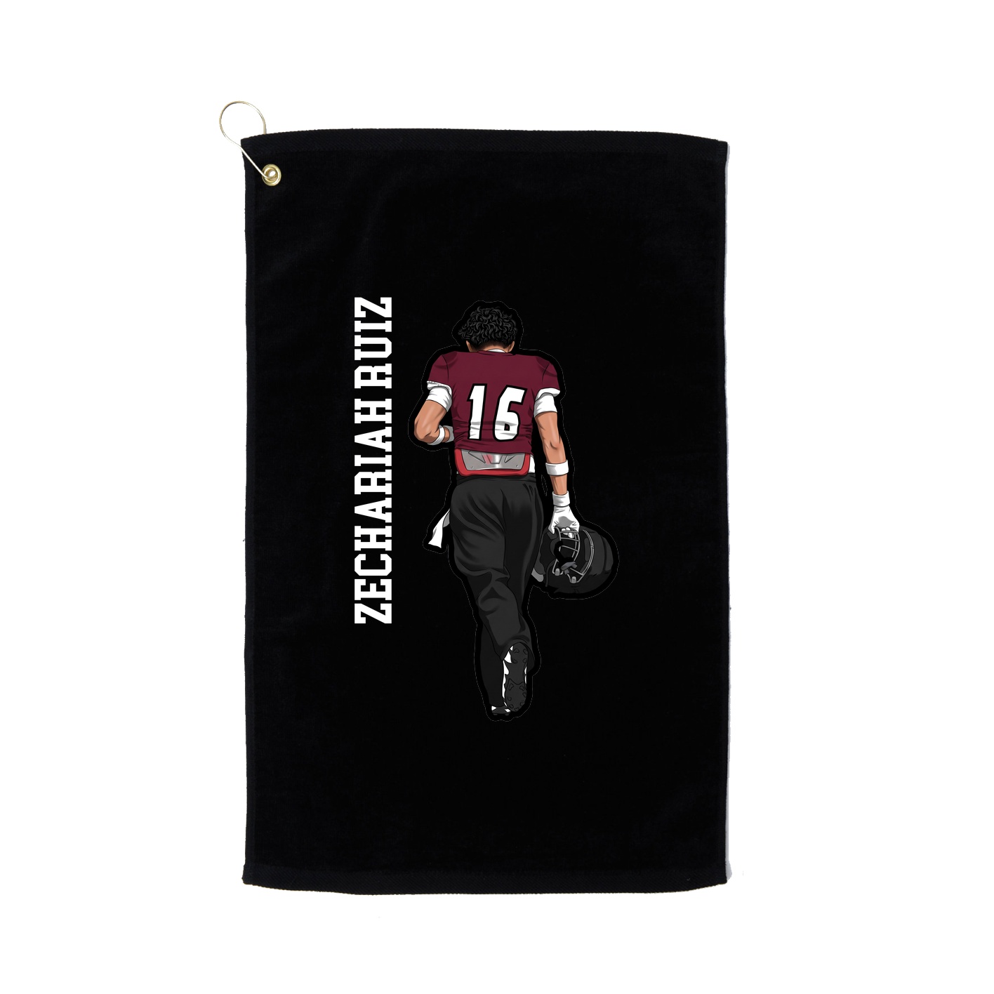 Golf Towel — Name Vertical in Black