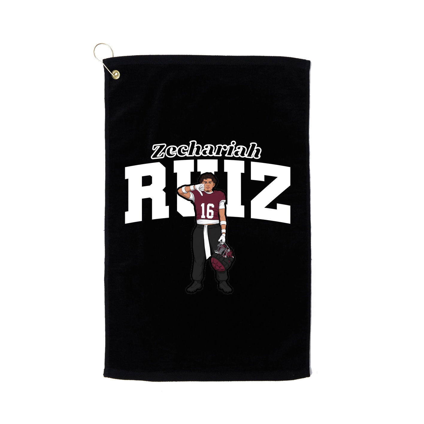 Golf Towel — Name Arch in Black