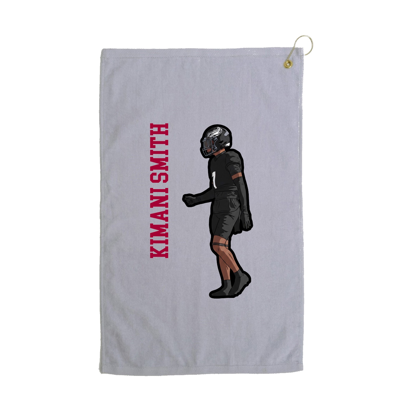 Golf Towel — Name Vertical in Grey