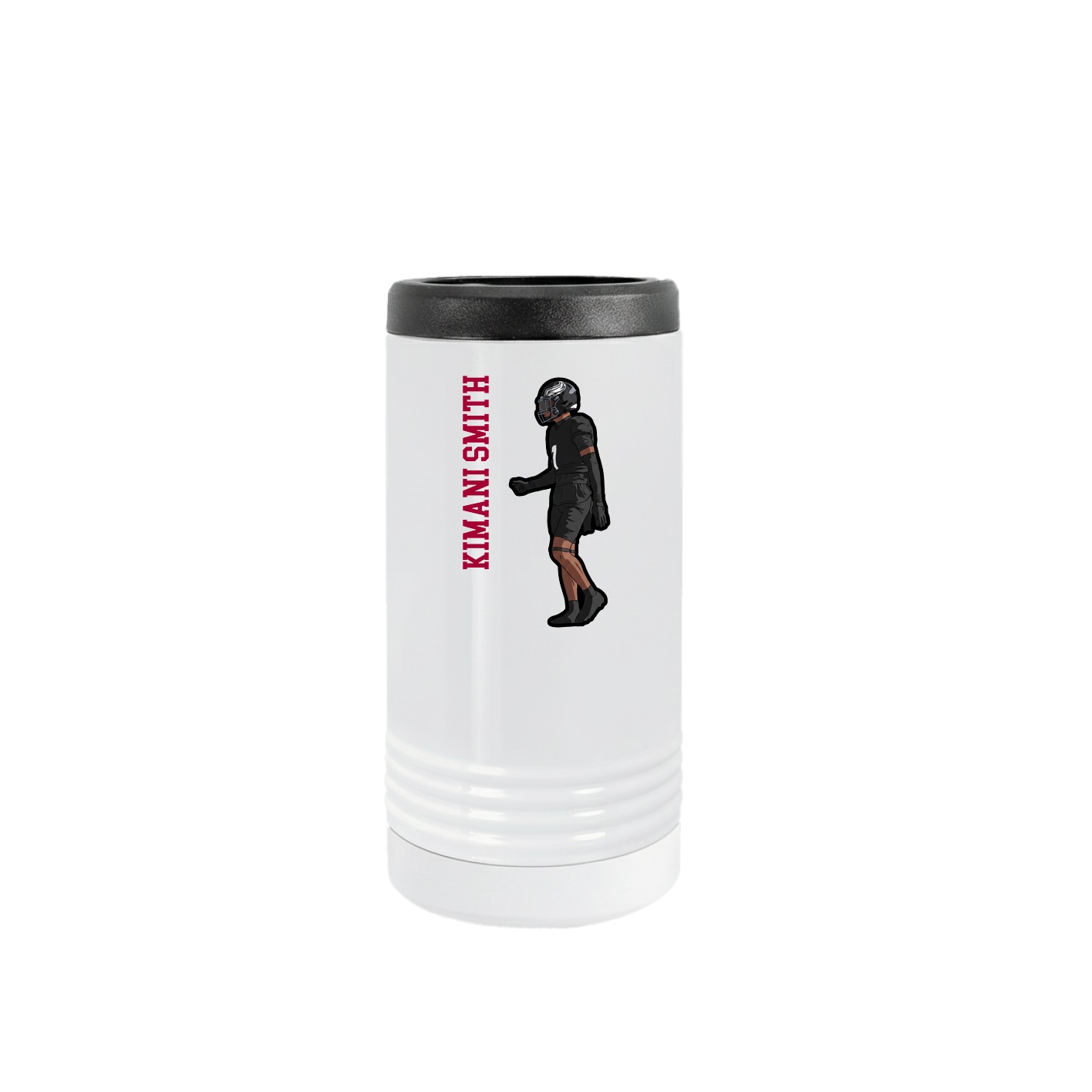 Slim Beverage Holder — Name Vertical in White