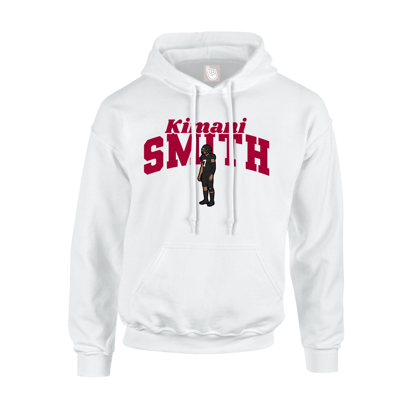 Youth Hoodie — Signature Arch in White