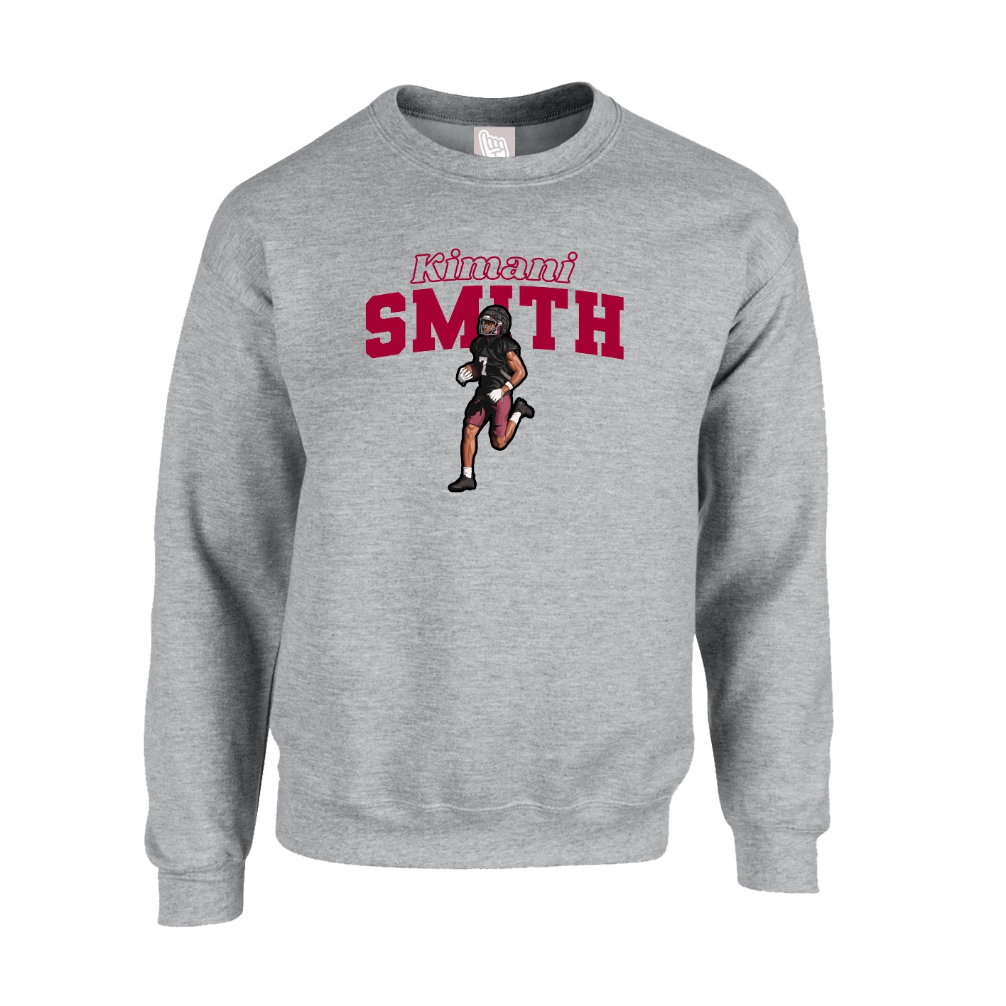 Fleece Crew — Name Arch in Grey