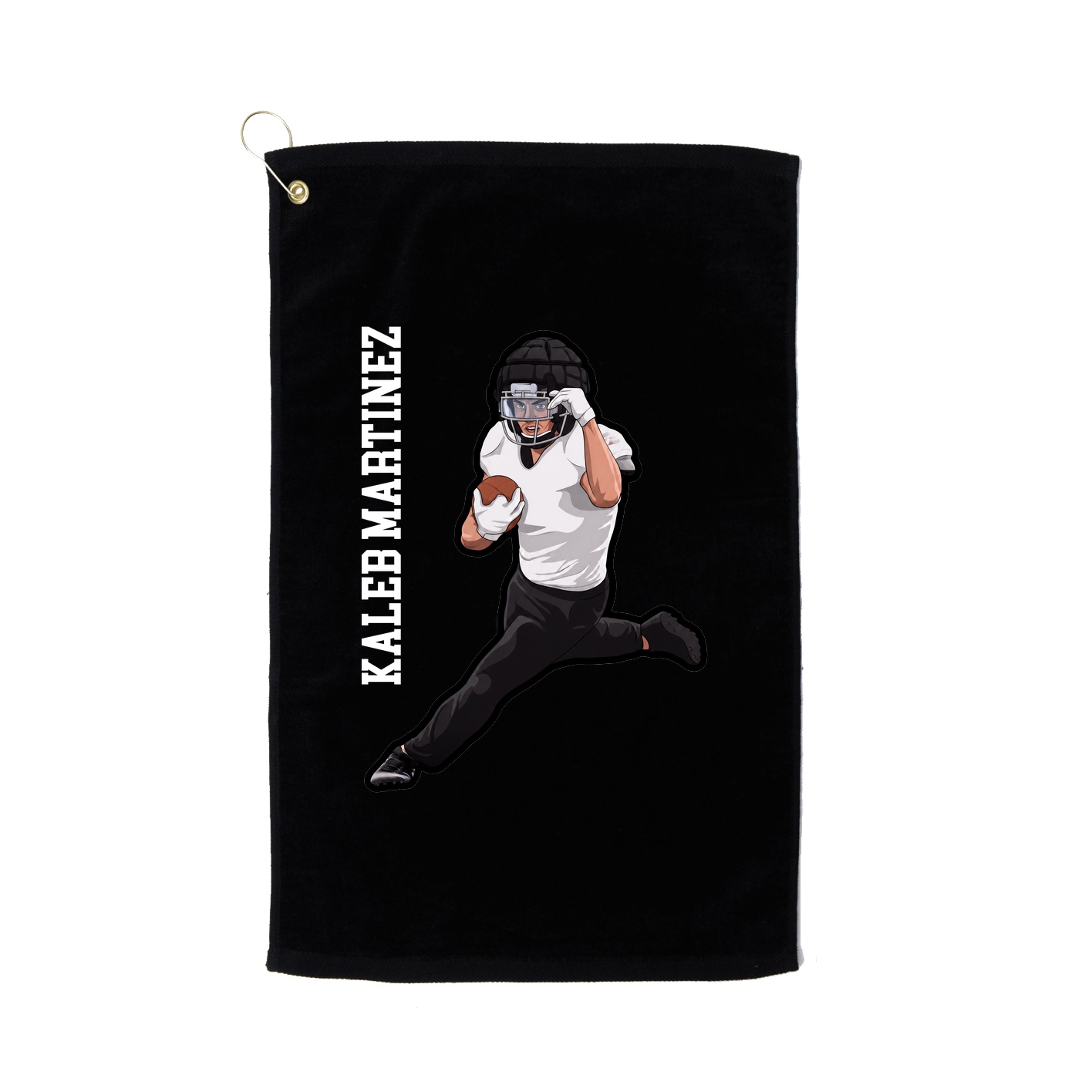 Golf Towel — Name Vertical in Black