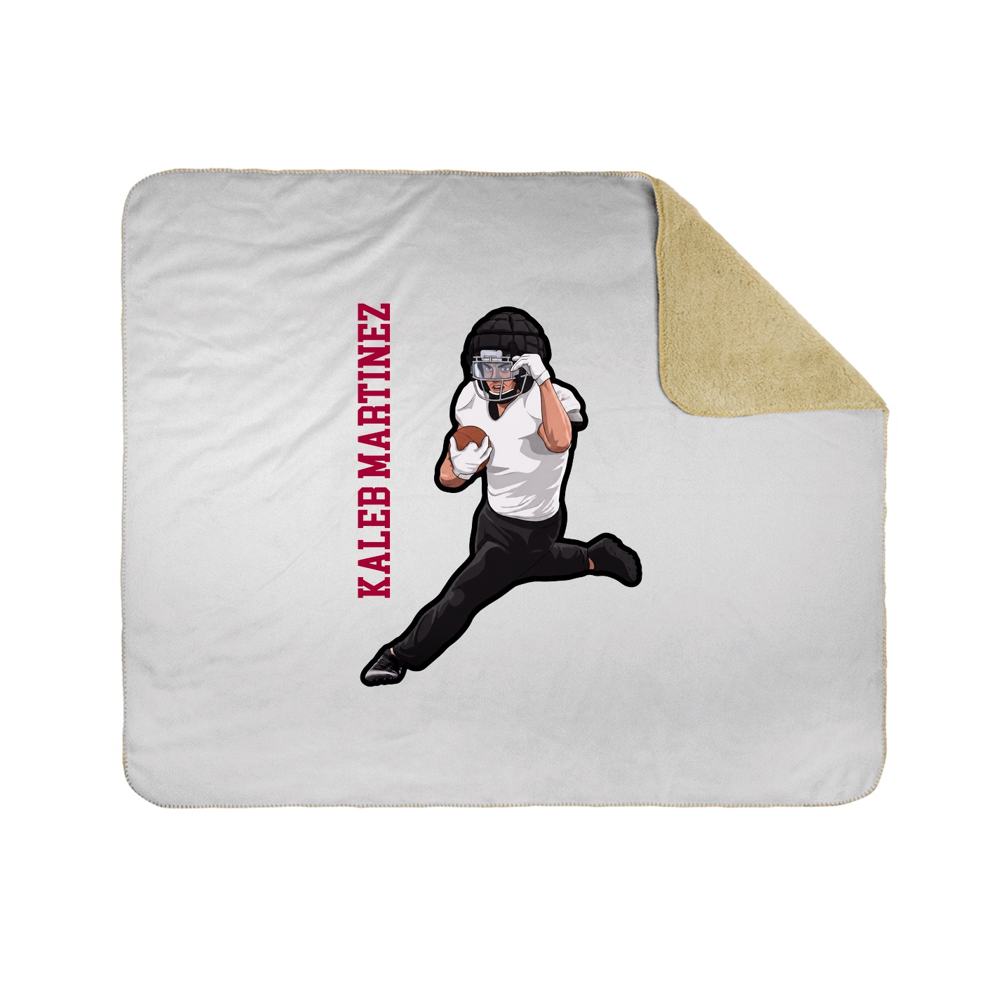 Throw Blanket — Name Vertical in White