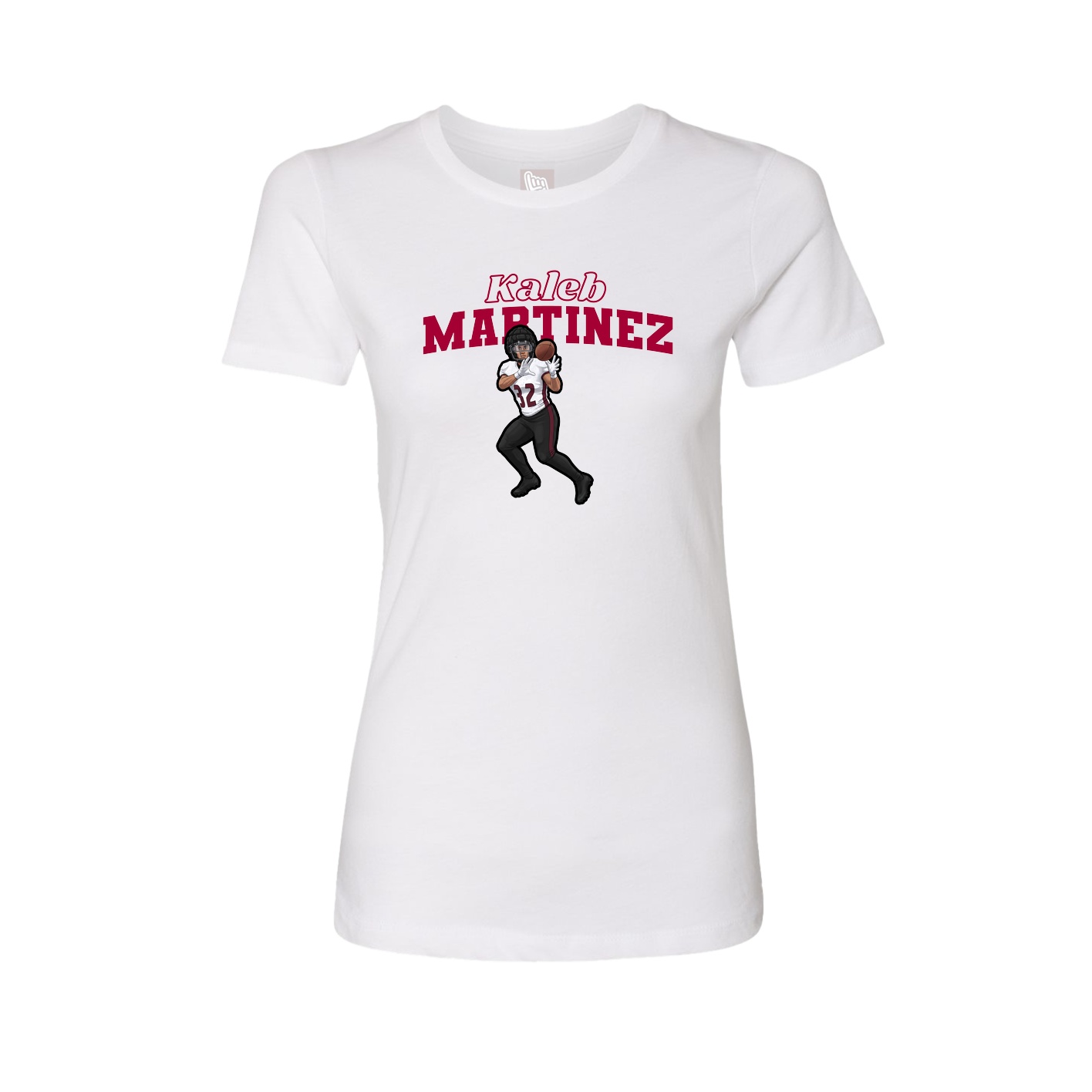 Fitted Women's Tee — Name Arch in White