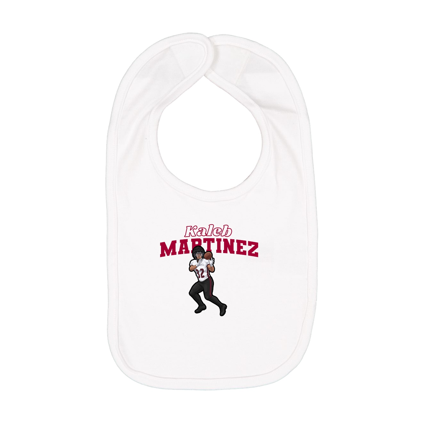 Infant Bib — Name Arch in White
