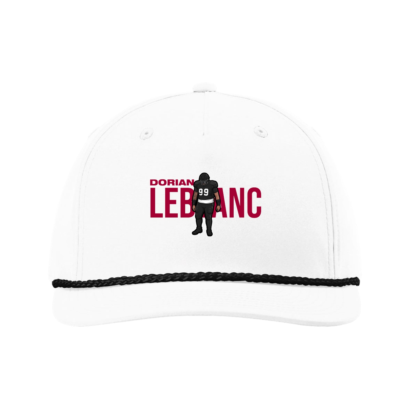 Five-Panel Classic Rope Cap — Player Name in White