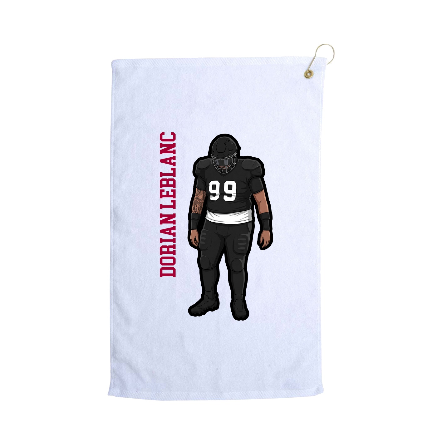 Golf Towel — Name Vertical in White