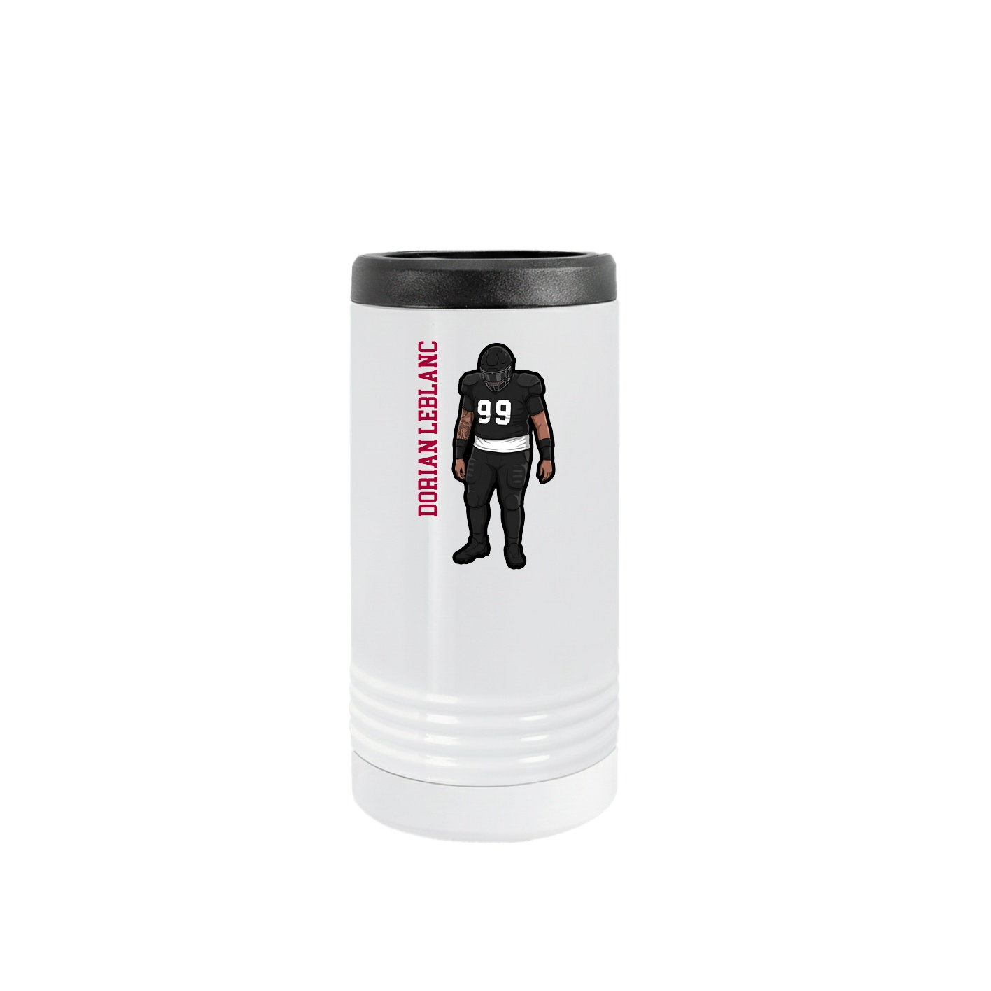Slim Beverage Holder — Name Vertical in White