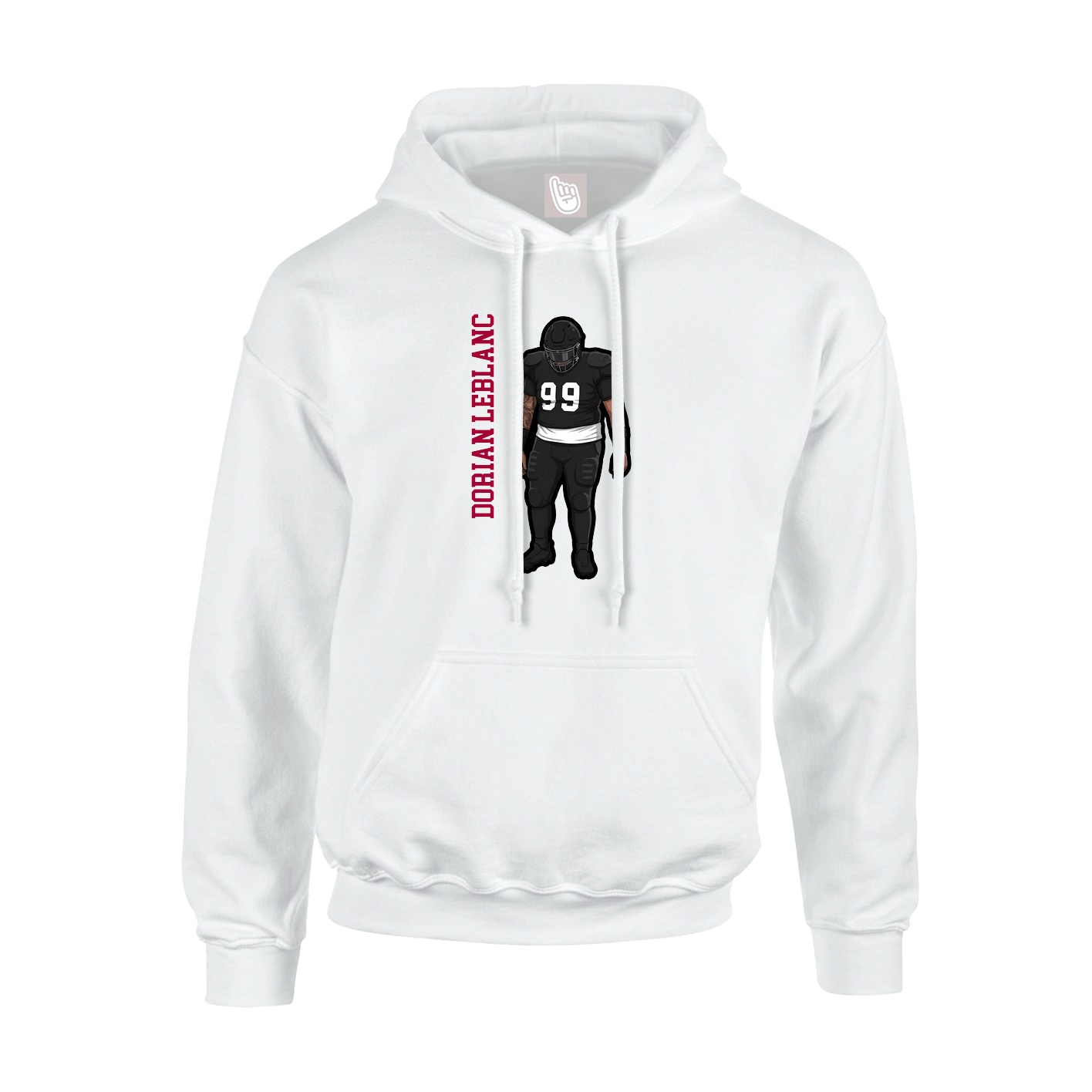 Youth Hoodie — Name Vertical in White