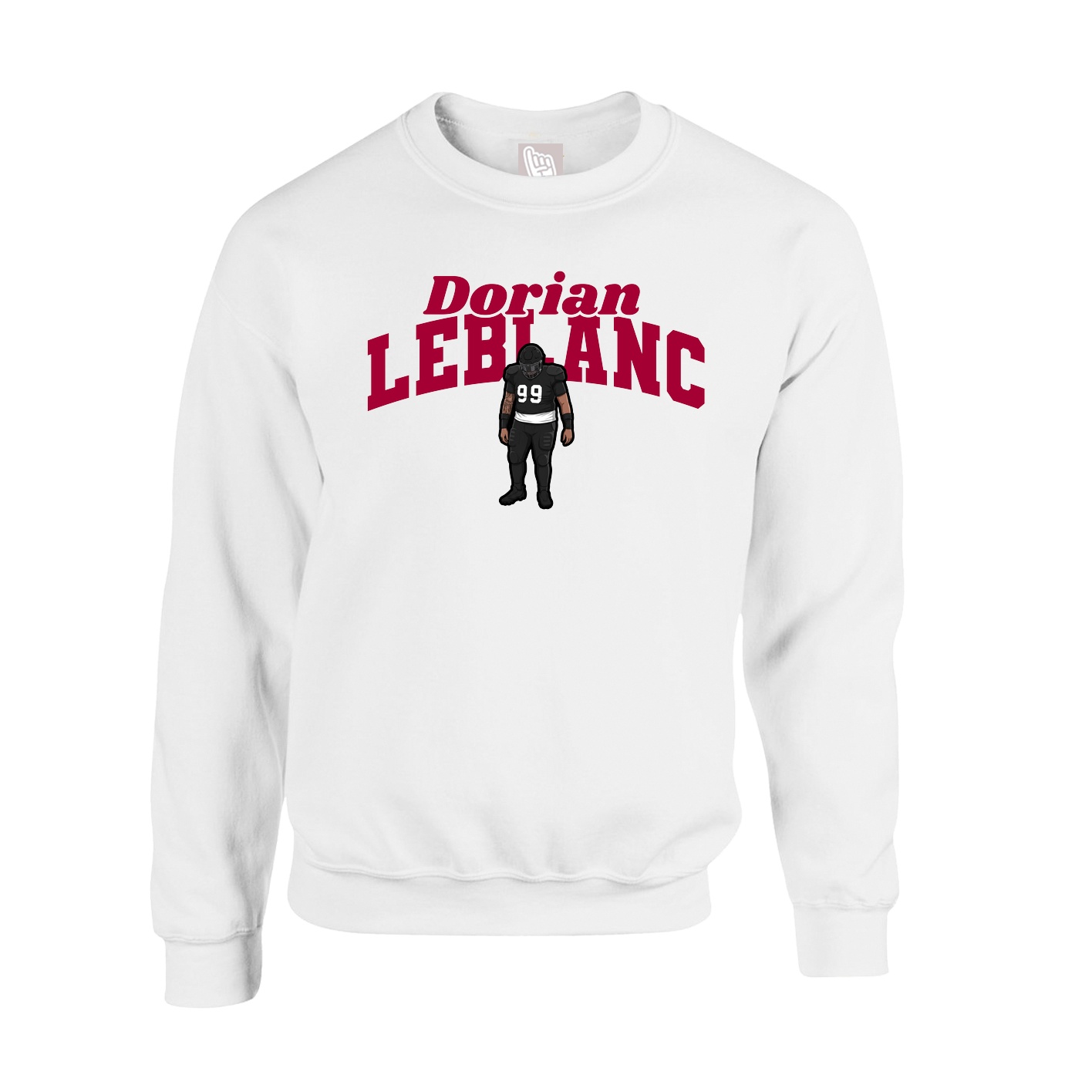 Fleece Crew — Signature Arch in White