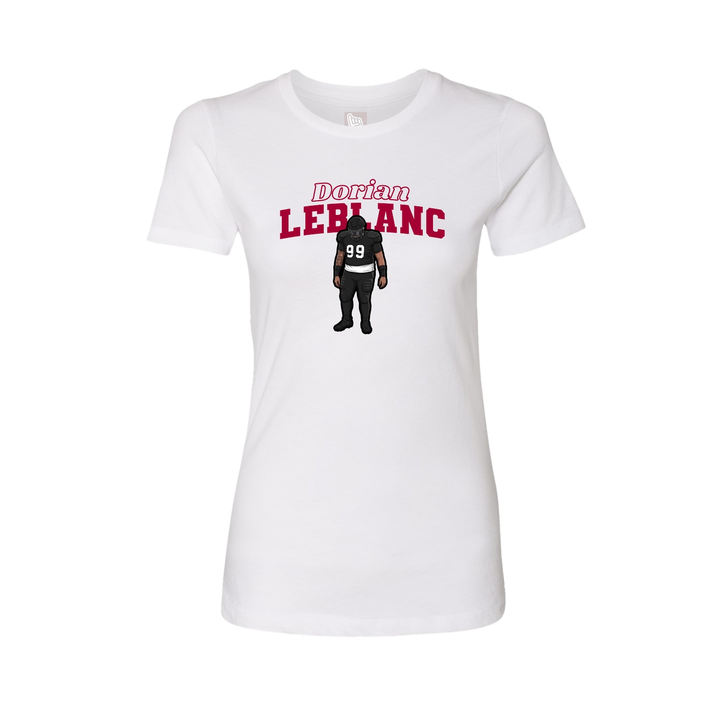 Fitted Women's Tee — Name Arch in White