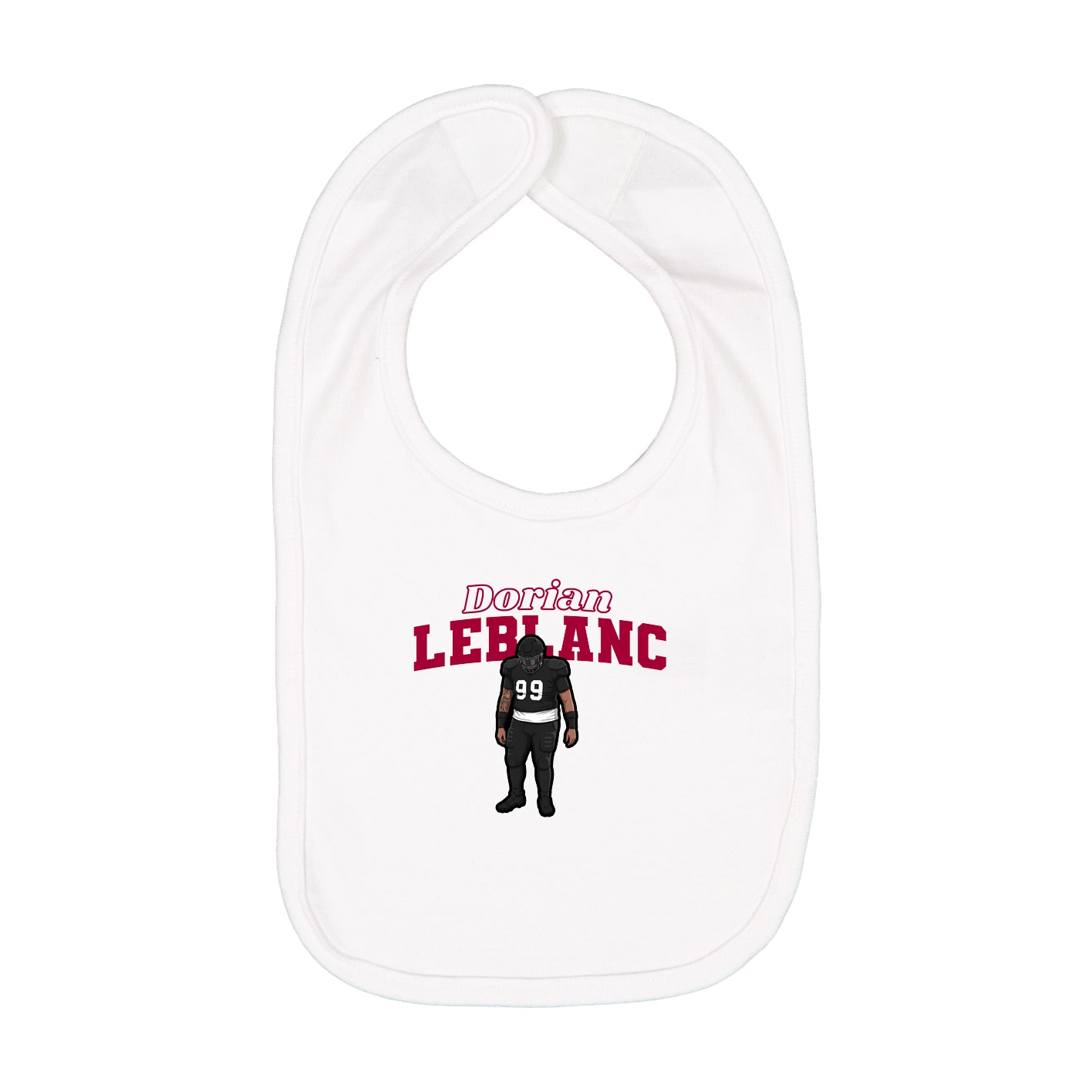 Infant Bib — Name Arch in White