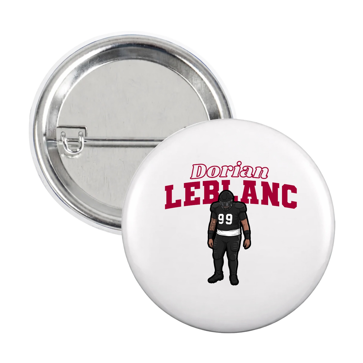 Game Day Button — Name Arch in White