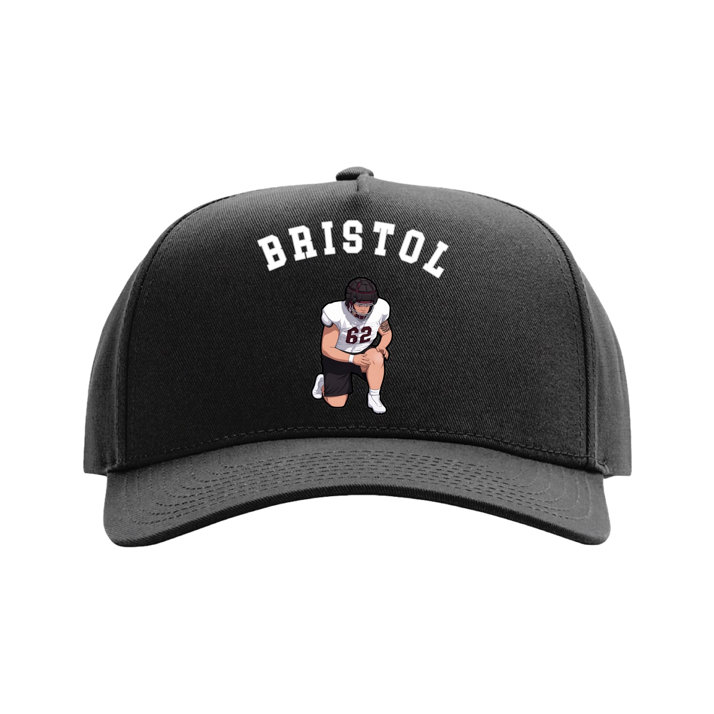 Full Fabric Five-Panel Champ Cap — Shirsey Arch in Black