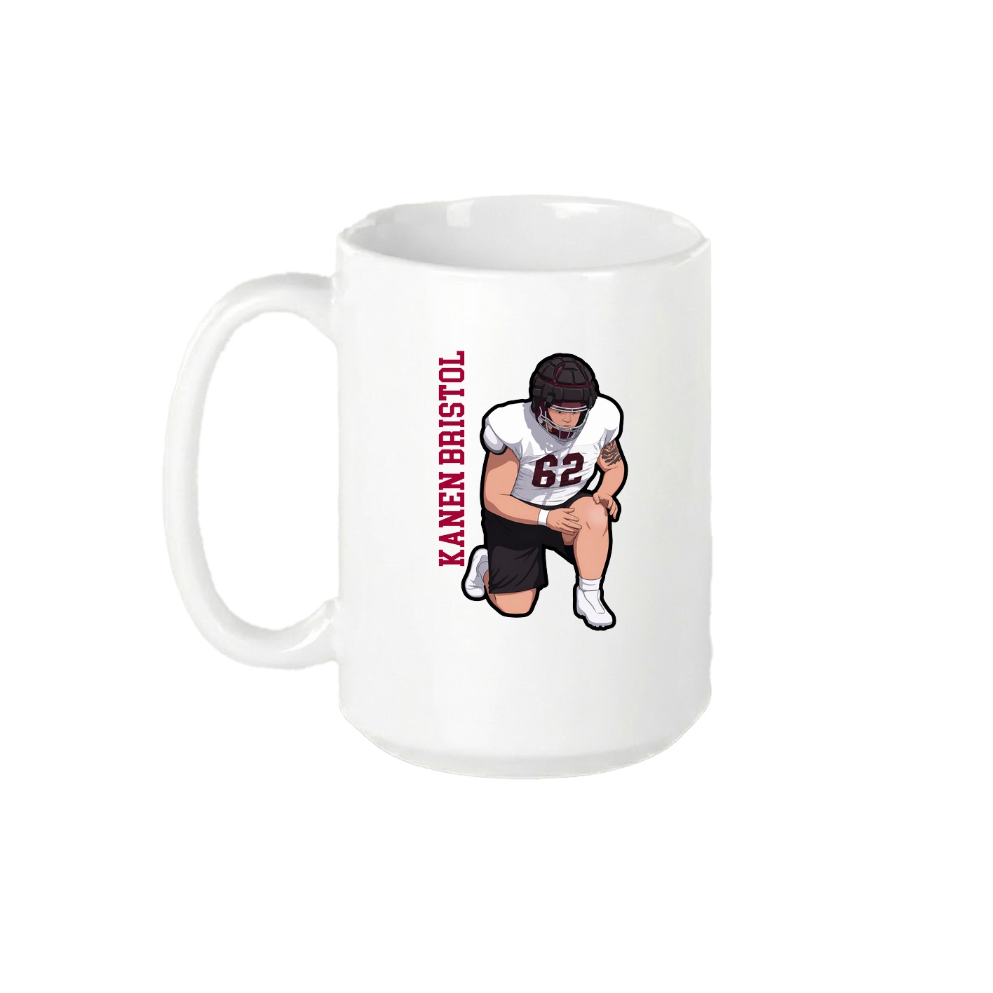 15oz Coffee Mug — Name Vertical in White