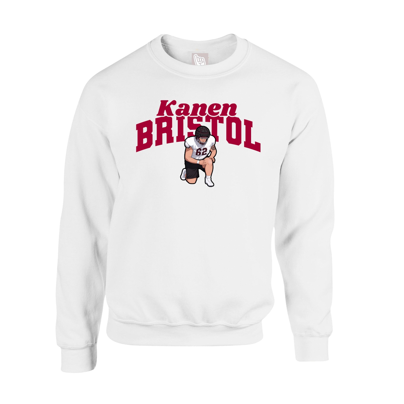Fleece Crew — Signature Arch in White