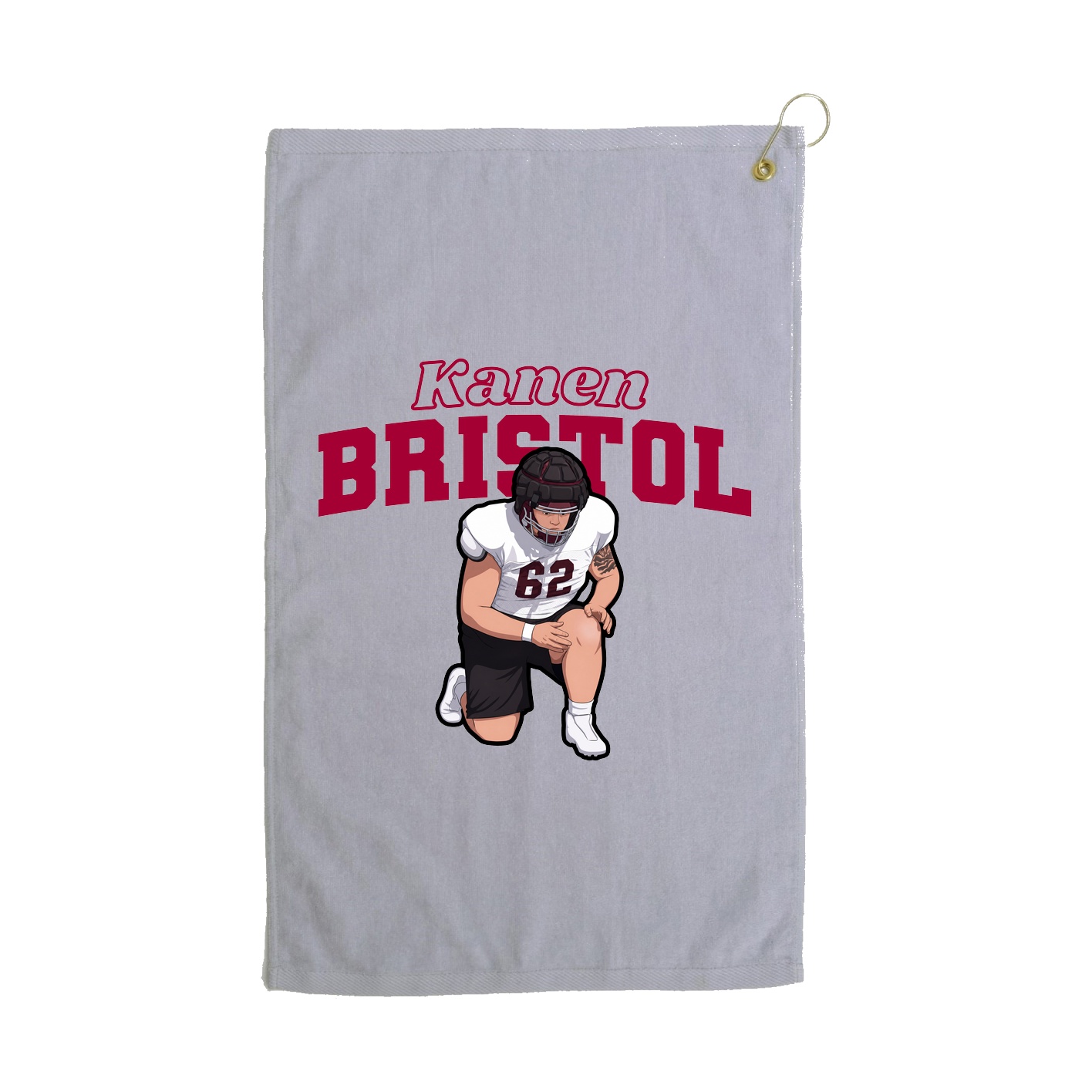 Golf Towel — Name Arch in Grey
