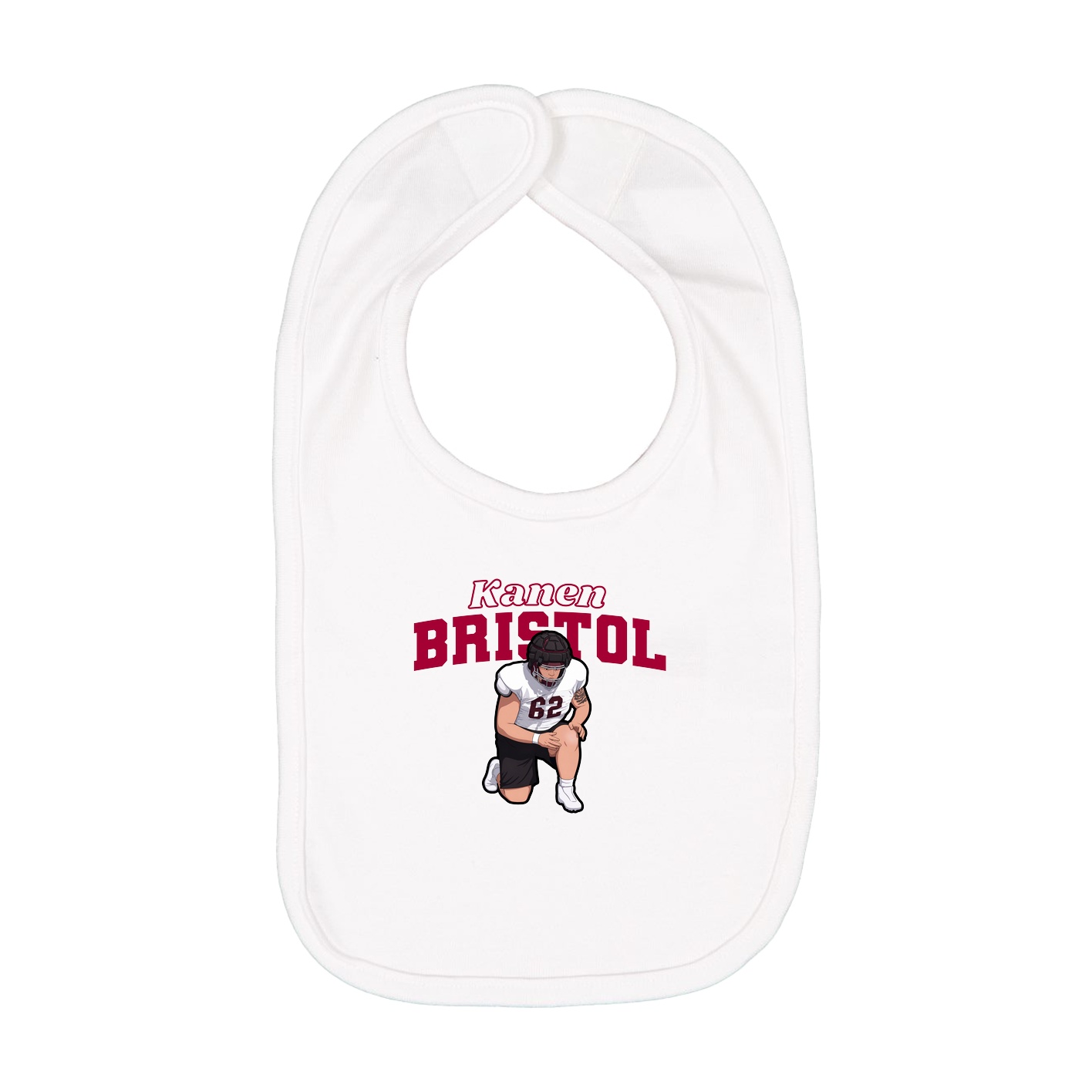 Infant Bib — Name Arch in White