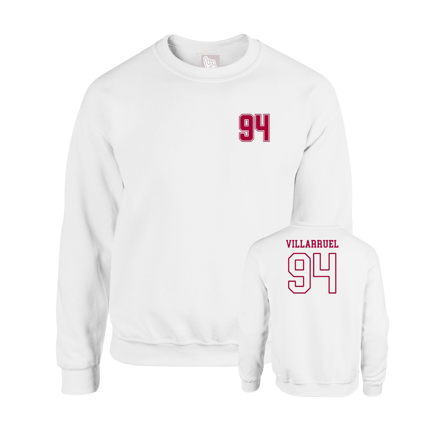 Fleece Crew — Chest Back in White