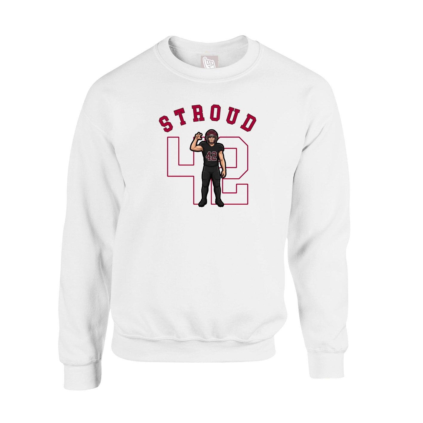 Fleece Crew — Shirsey Arch in White