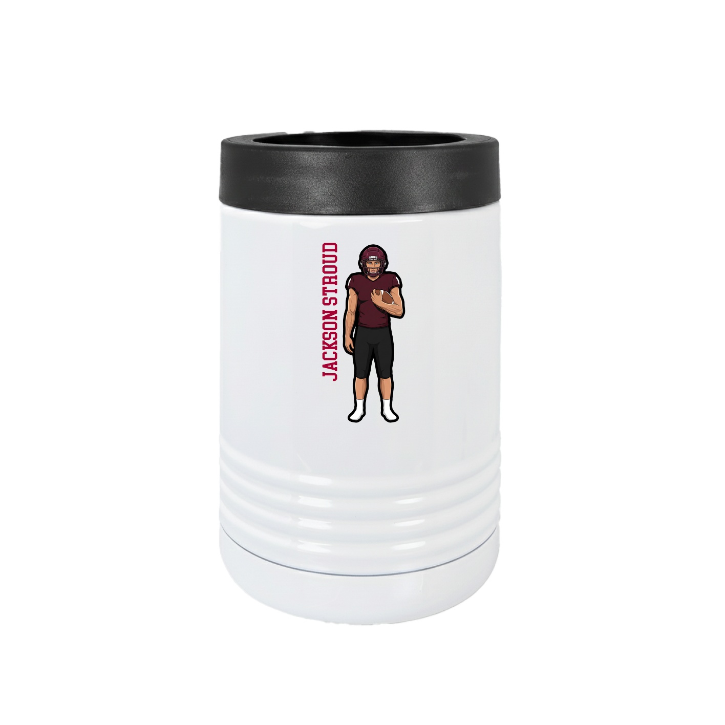Beverage Holder — Name Vertical in White
