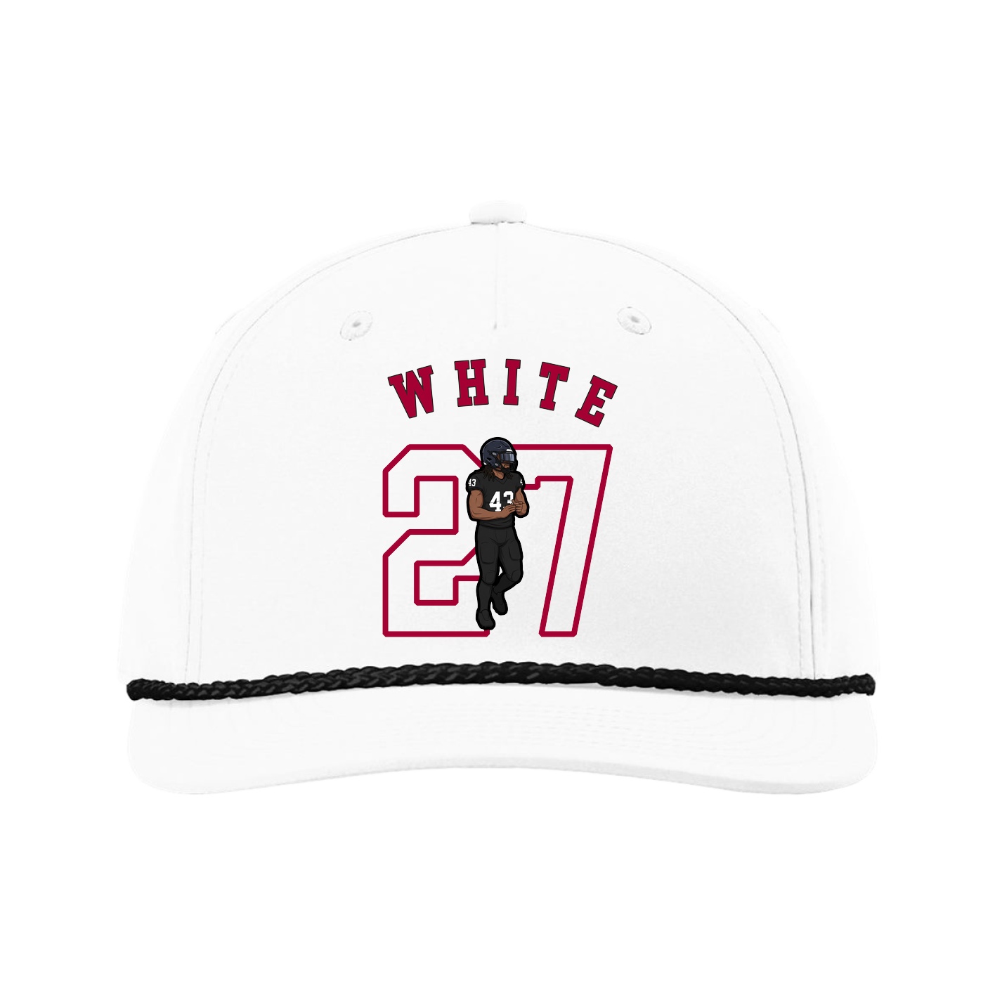 Five-Panel Classic Rope Cap — Shirsey Arch in White